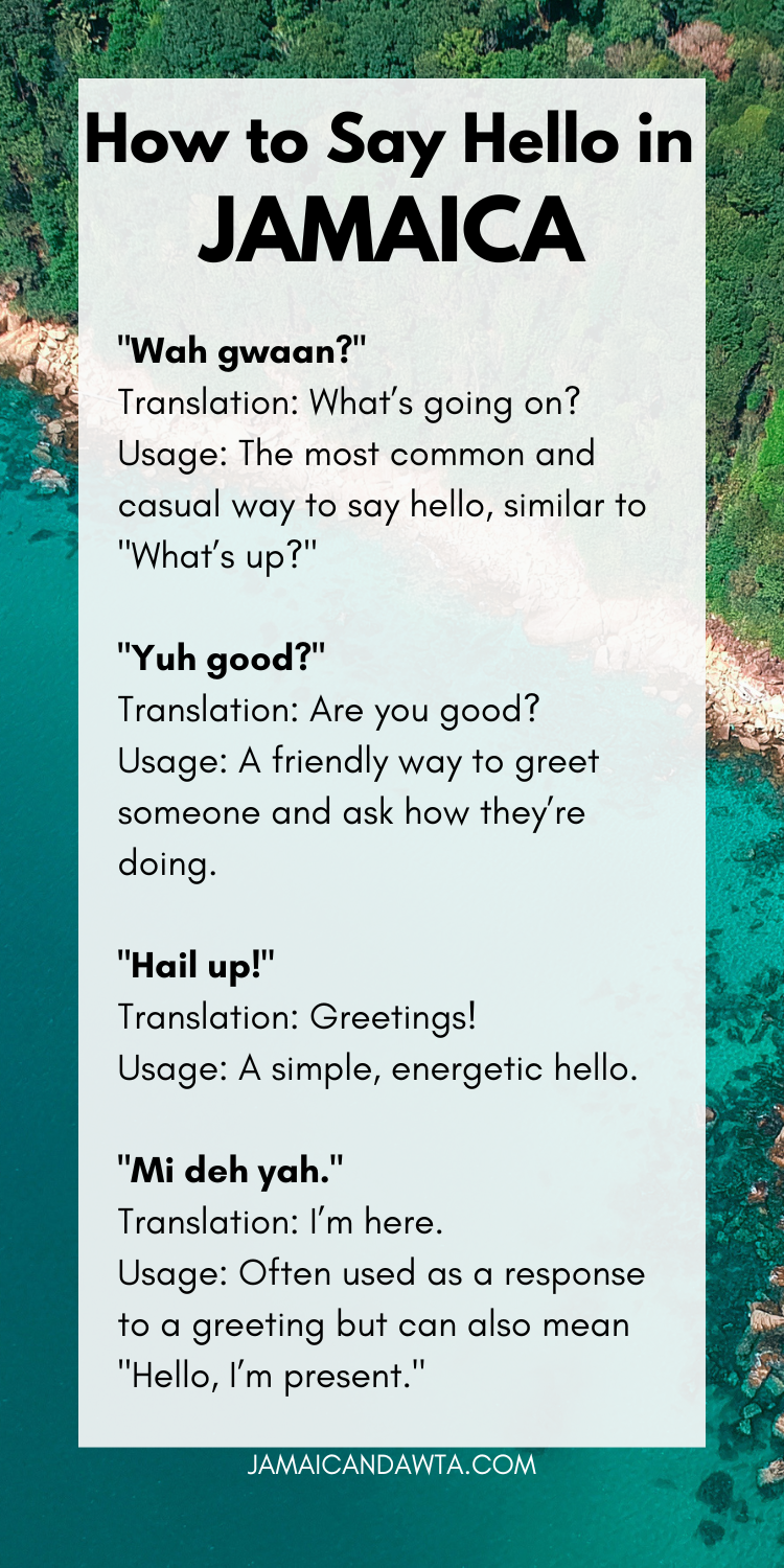 how to say hello in jamaica 